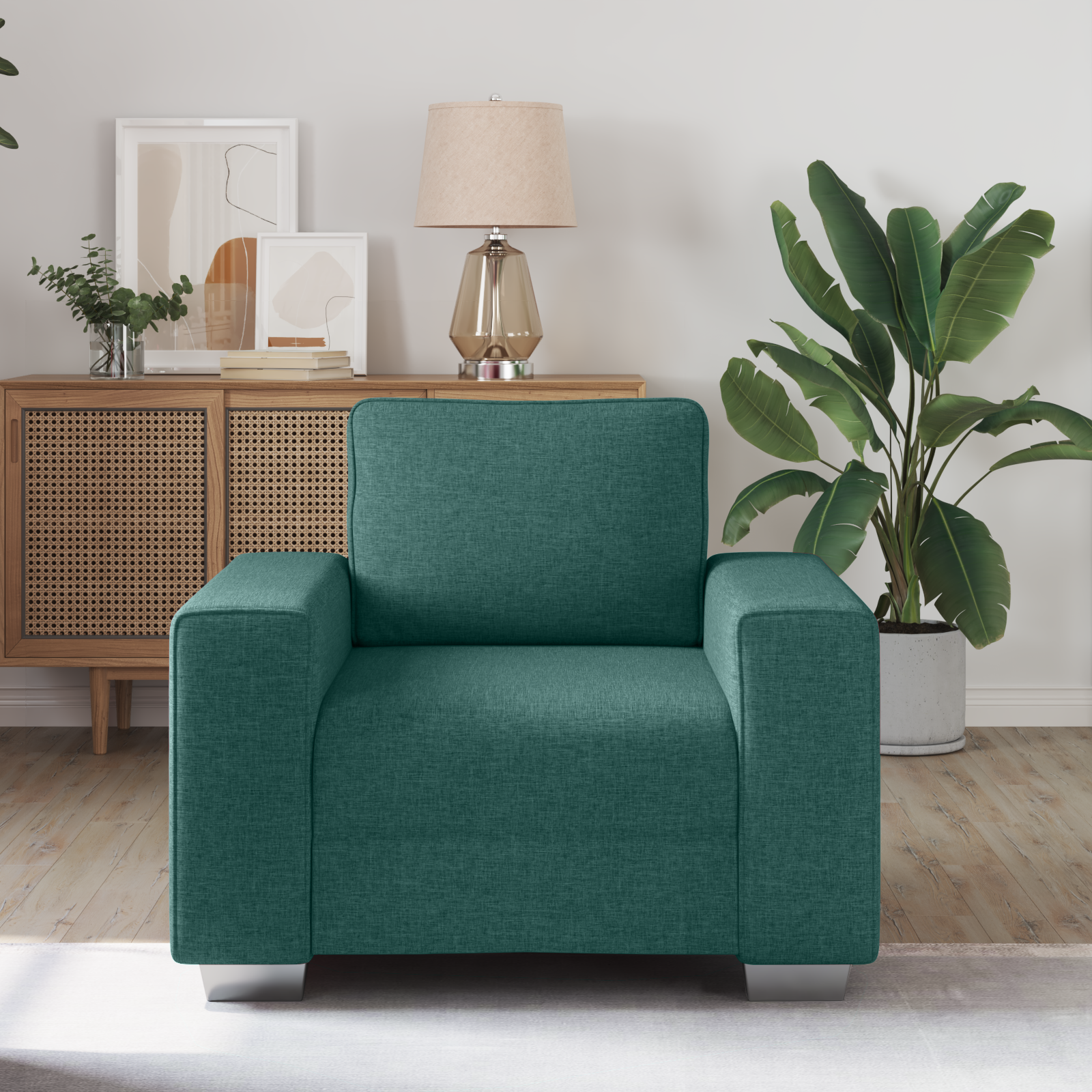 vidaXL Fauteuil 59 cm stof donkergroen