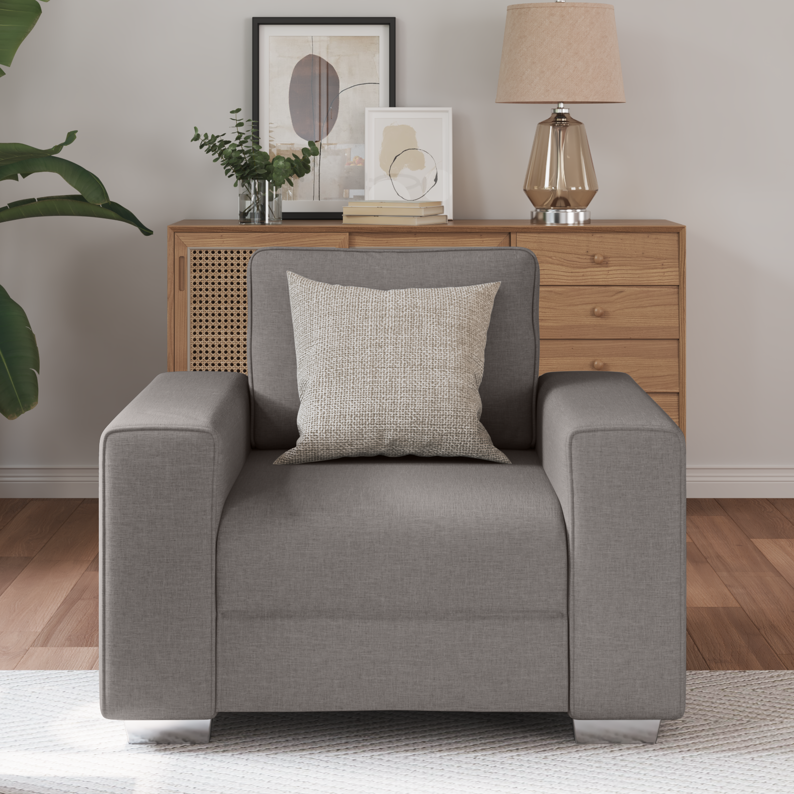 vidaXL Fauteuil 59 cm stof taupe