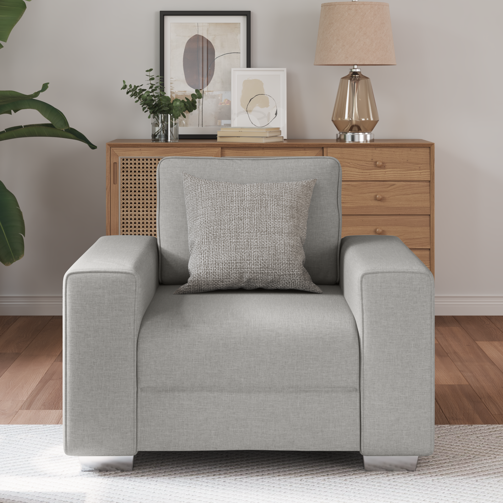 vidaXL Fauteuil 59 cm stof wolkengrijs