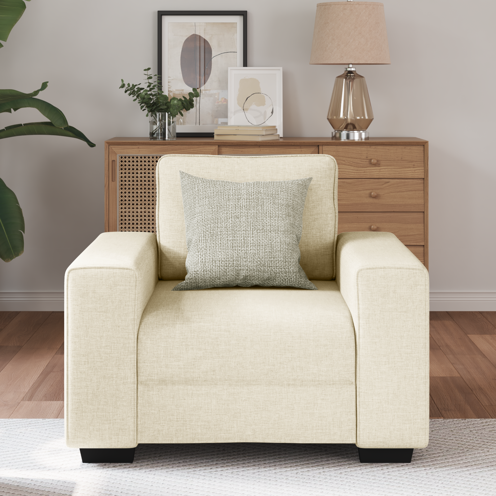 vidaXL Fauteuil 60 cm linnen