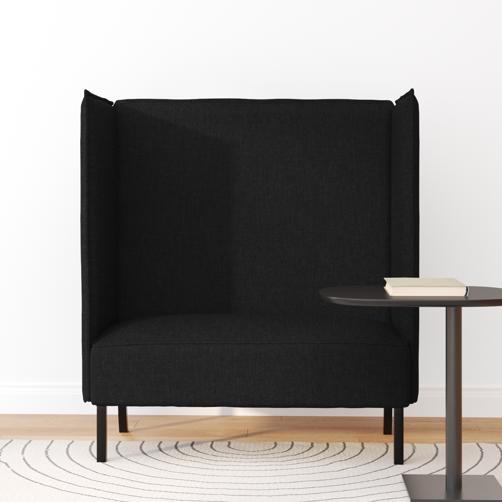 vidaXL Hoge Rugbank Zwart 109x56x121 cm Stof