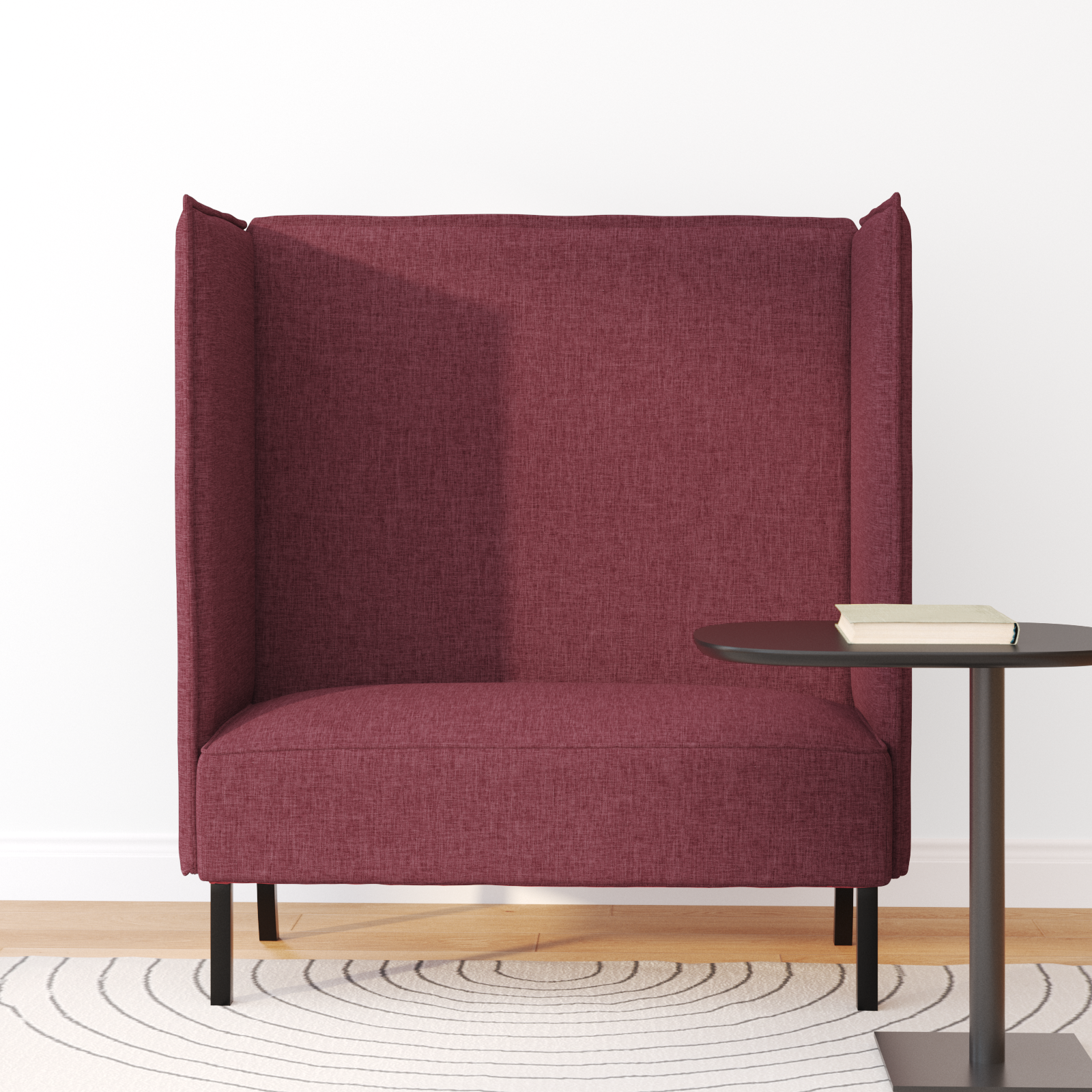 vidaXL Hoge Rug Sofa Bordeauxrood 109x56x121 cm Stof