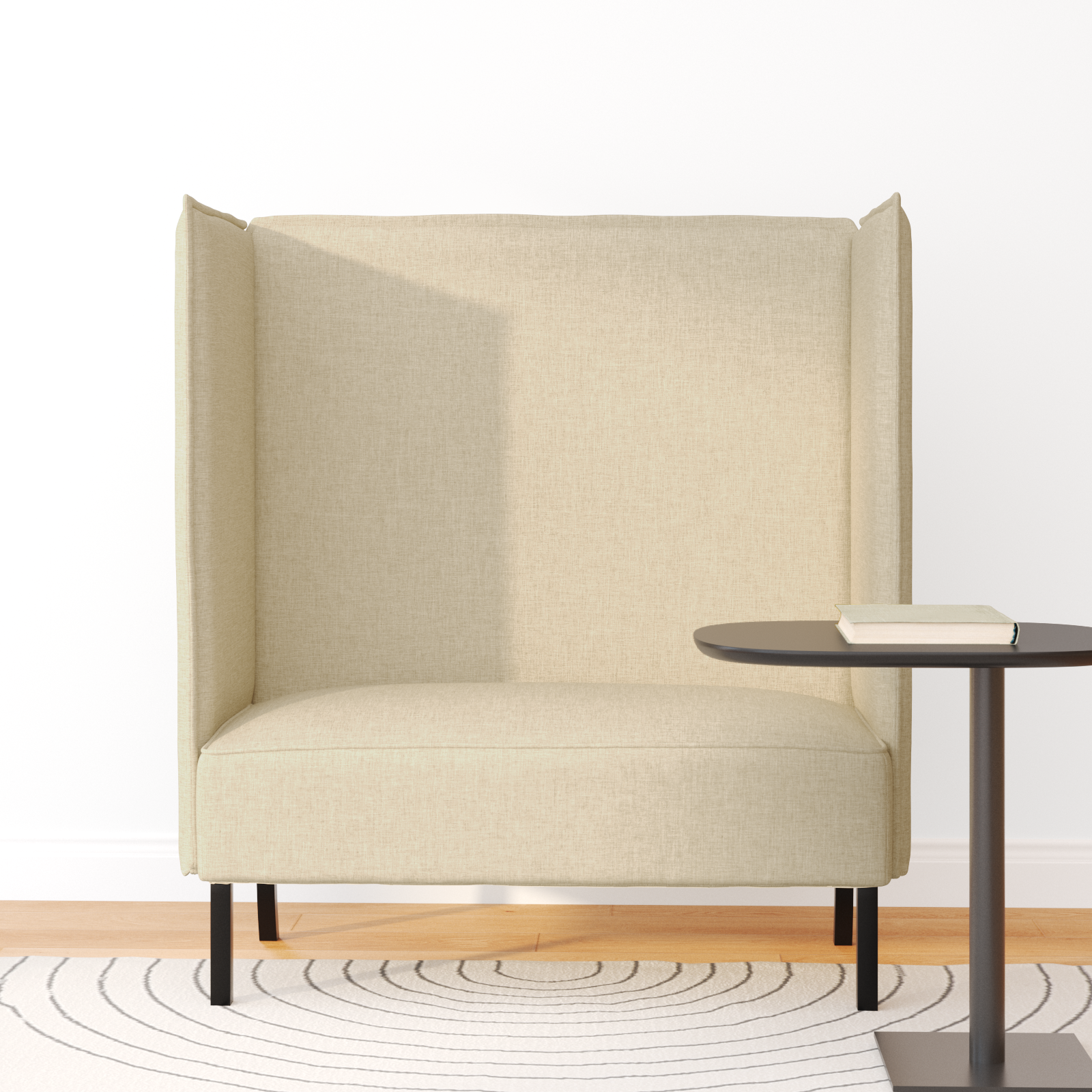 vidaXL Hoge Rug Bank Crème 109x56x121 cm Stof