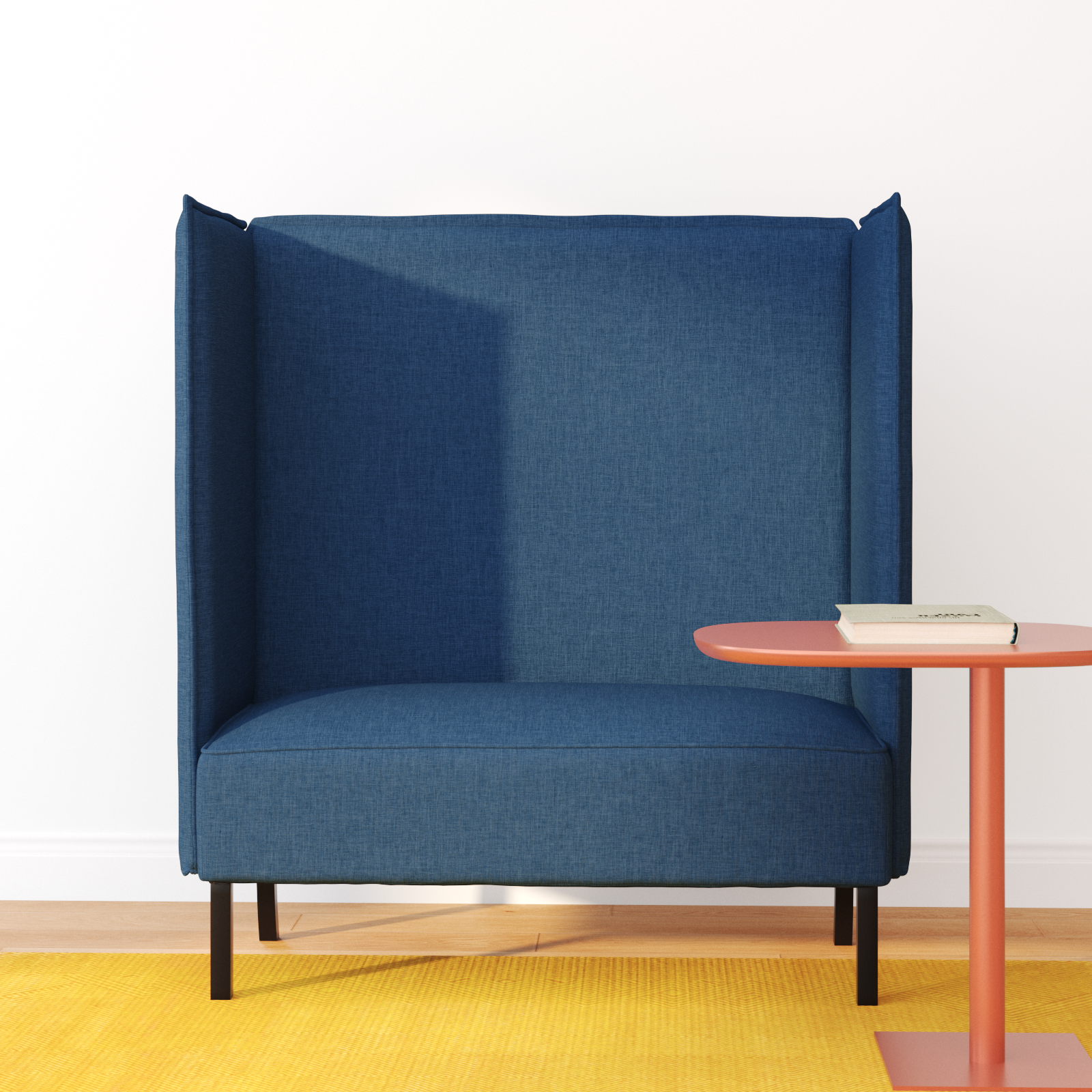 vidaXL Hoge Rug Bank Blauw 109x56x121 cm Stof