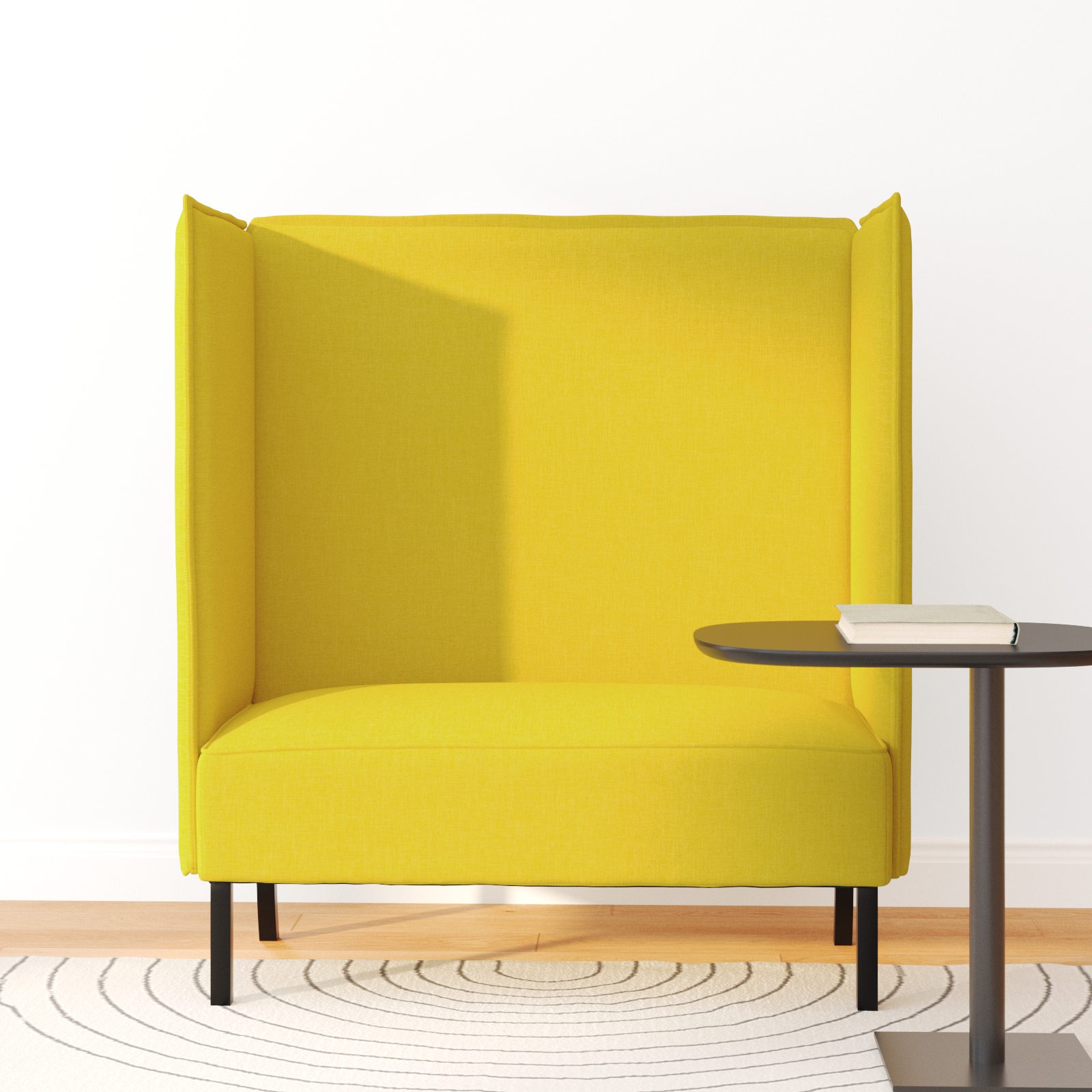 vidaXL Hoge Rug Bank Lichtgeel 109x56x121 cm Stof