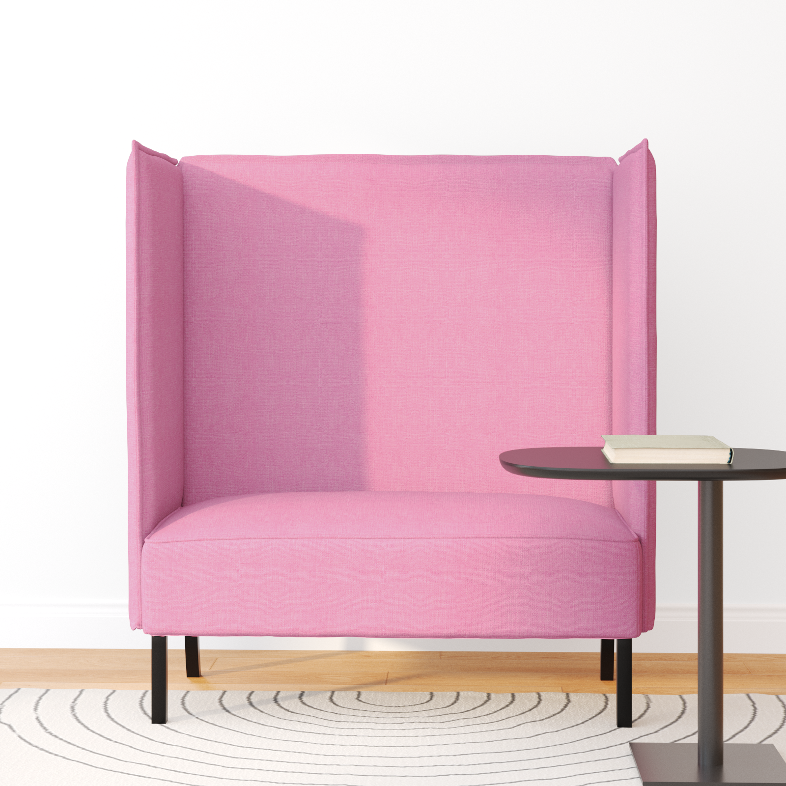 vidaXL Hoge Rugbank Roze 109x56x121 cm Stof