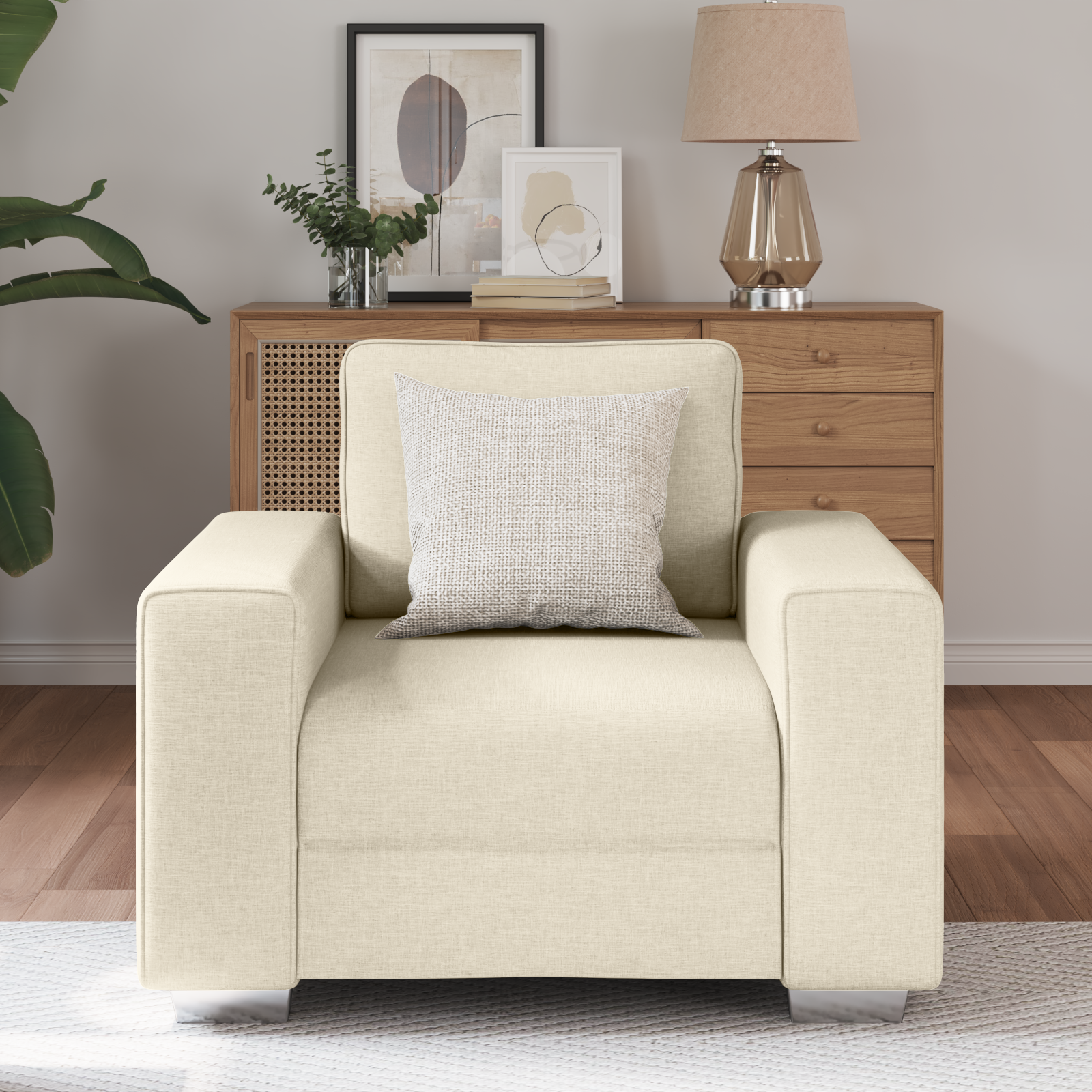 vidaXL Fauteuil 59 cm linnen