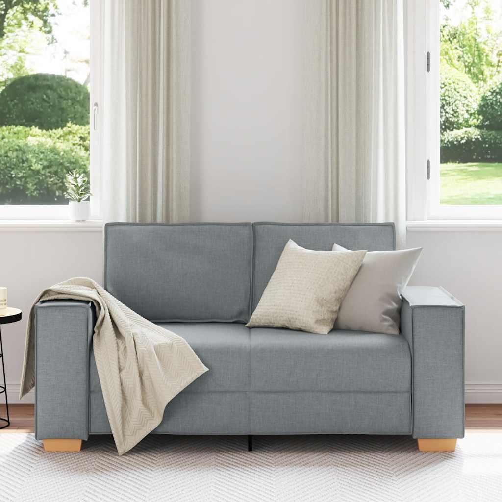 vidaXL 2-zitsbank Lichtgrijs 120 cm Stof