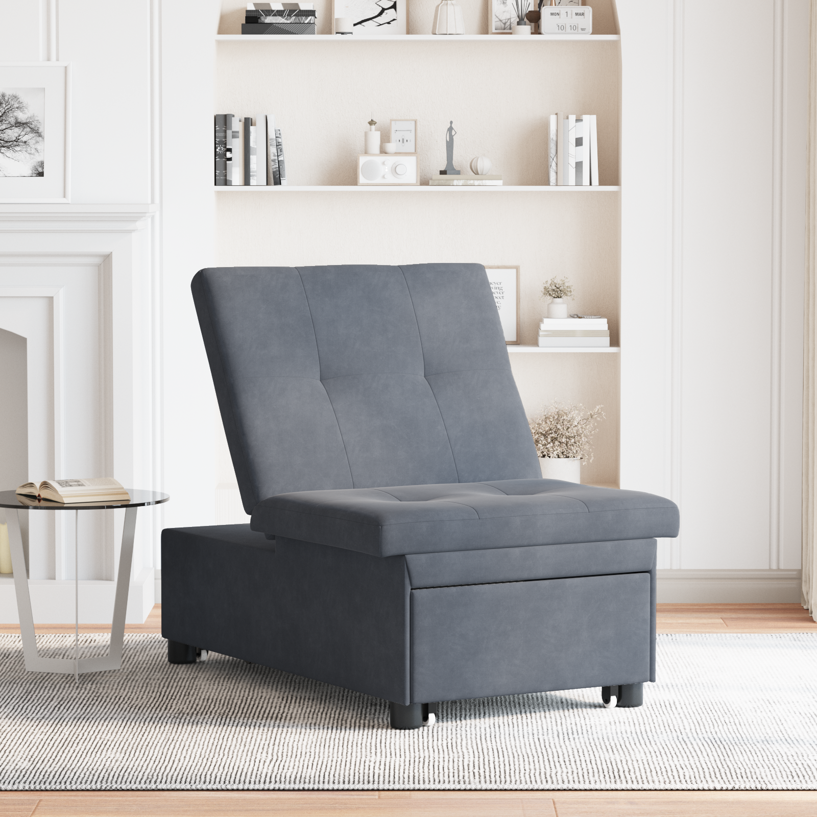 vidaXL 3-in-1 Sofa Bed Uittrekbaar Donkergrijs Velvet