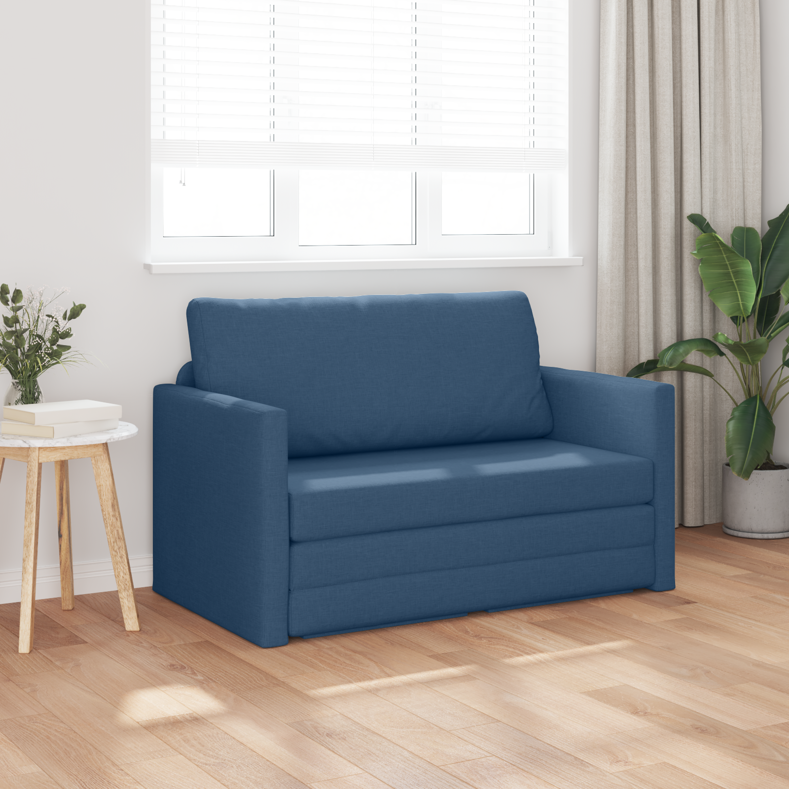 vidaXL Bodem Sofa Bed 2-in-1 Blauw 124x71x78 cm Stof