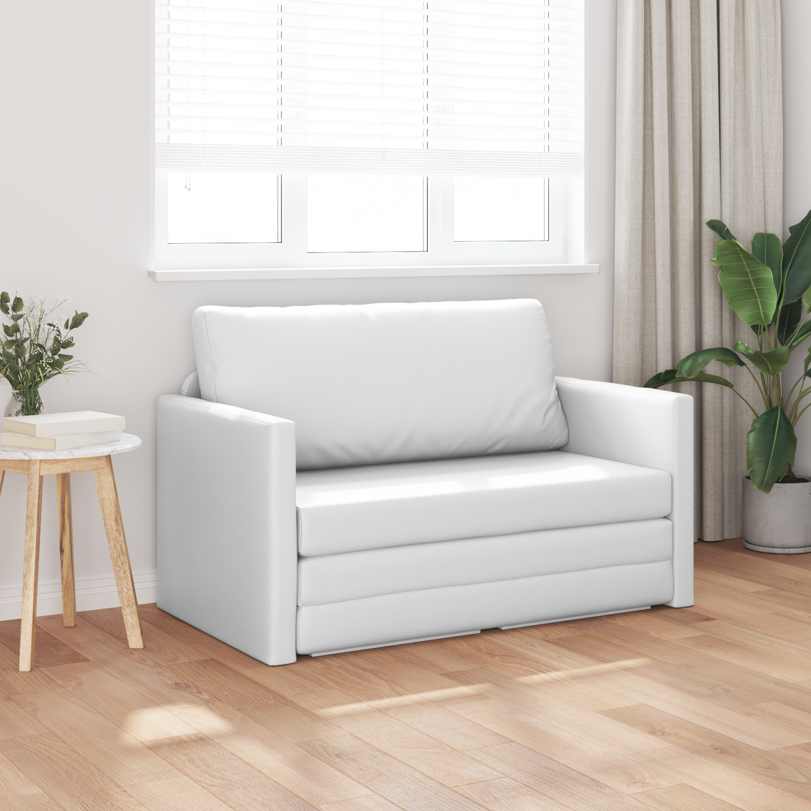 vidaXL Vloersofa Bed 2-in-1 Wit 124x71x78 cm Kunstleer