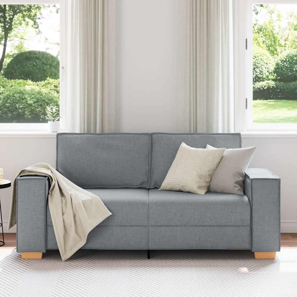 vidaXL 2-zitsbank Lichtgrijs 140 cm Stof