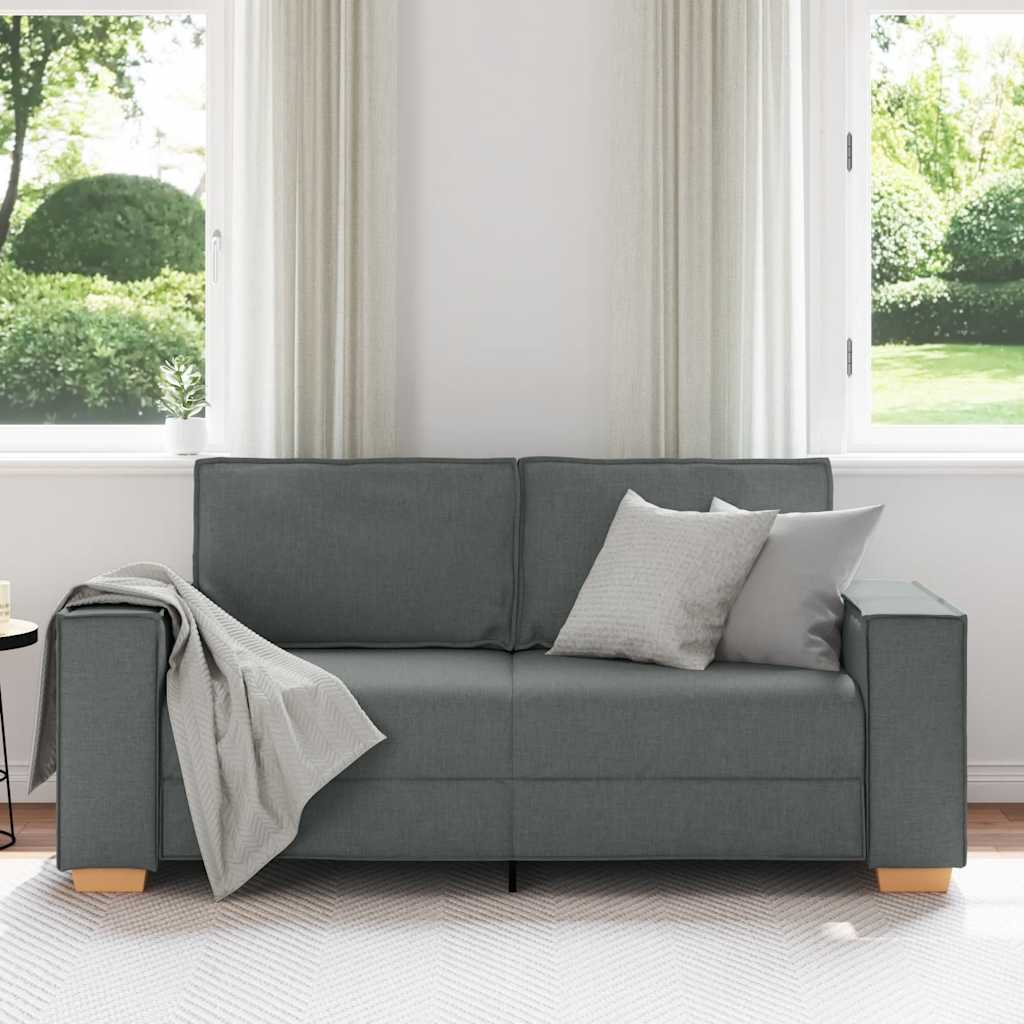 vidaXL 2-zitsbank Donkergrijs 140 cm Stof