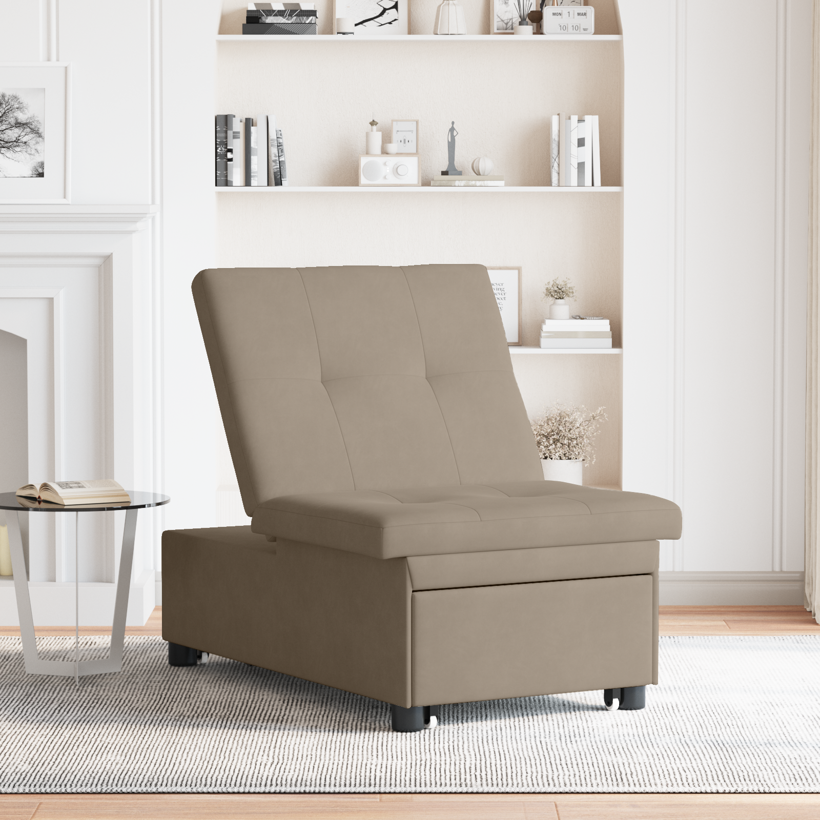 vidaXL 3-in-1 Uittrekbare Sofa Bed in Taupe Stof