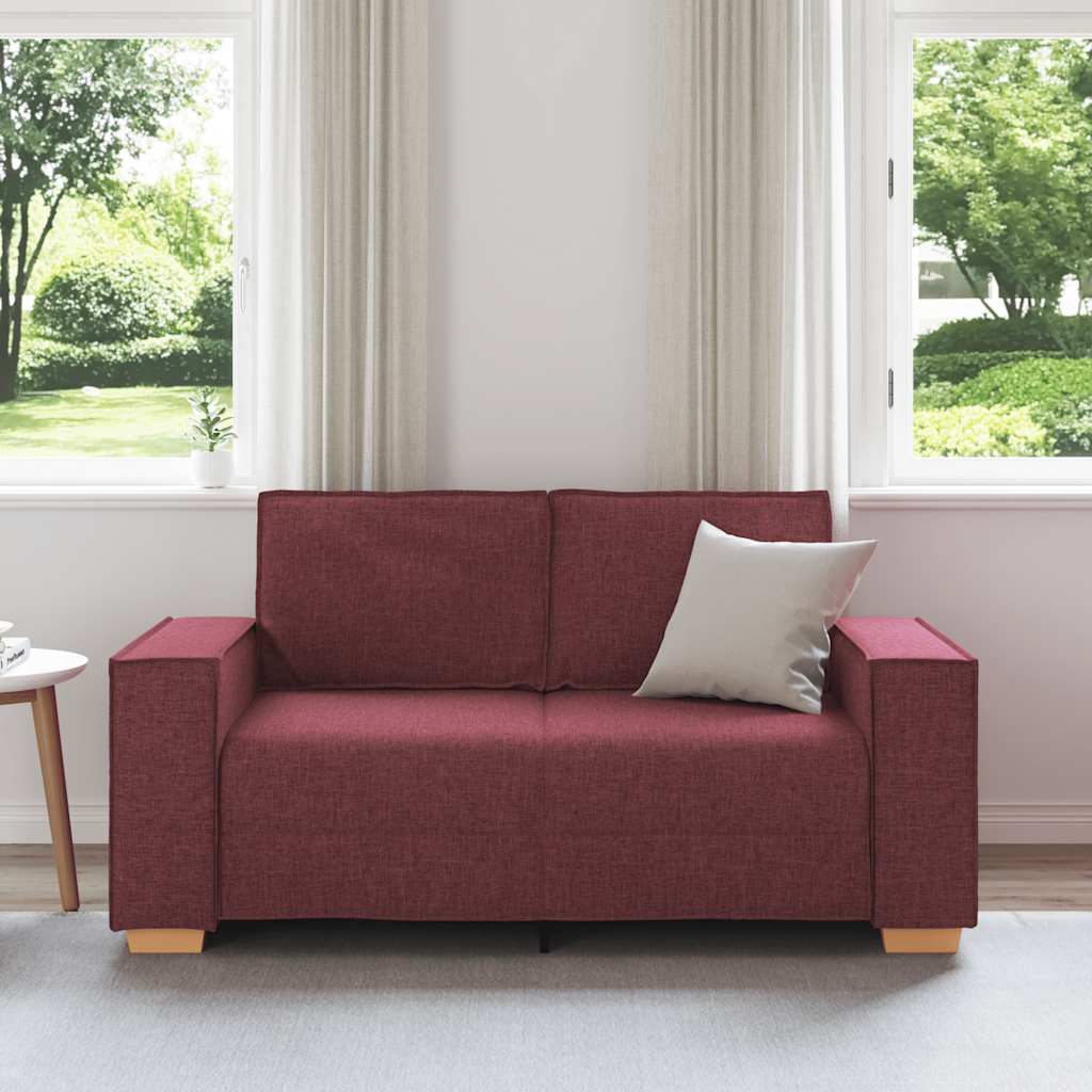 vidaXL 2-zitsbank Wijnrood 120 cm Stof