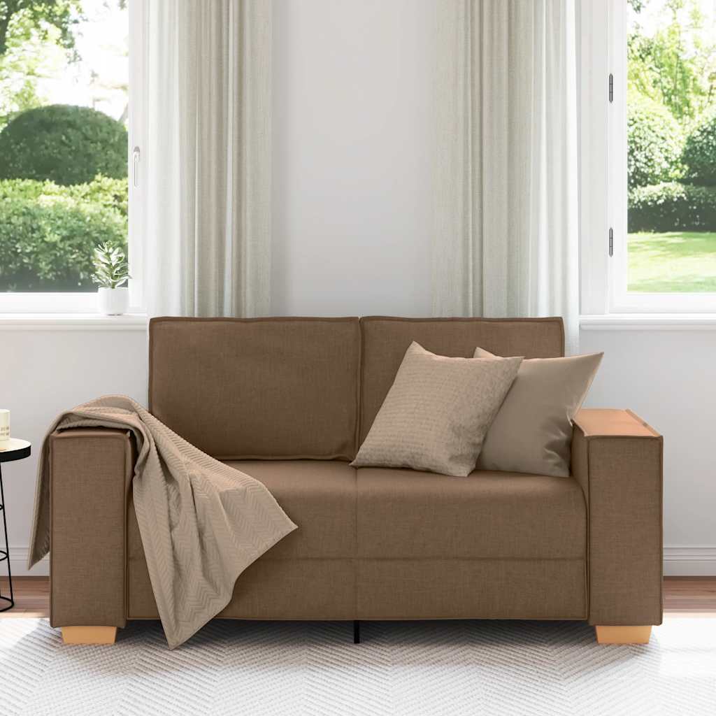vidaXL 2-zitsbank Bruin 120 cm Stof