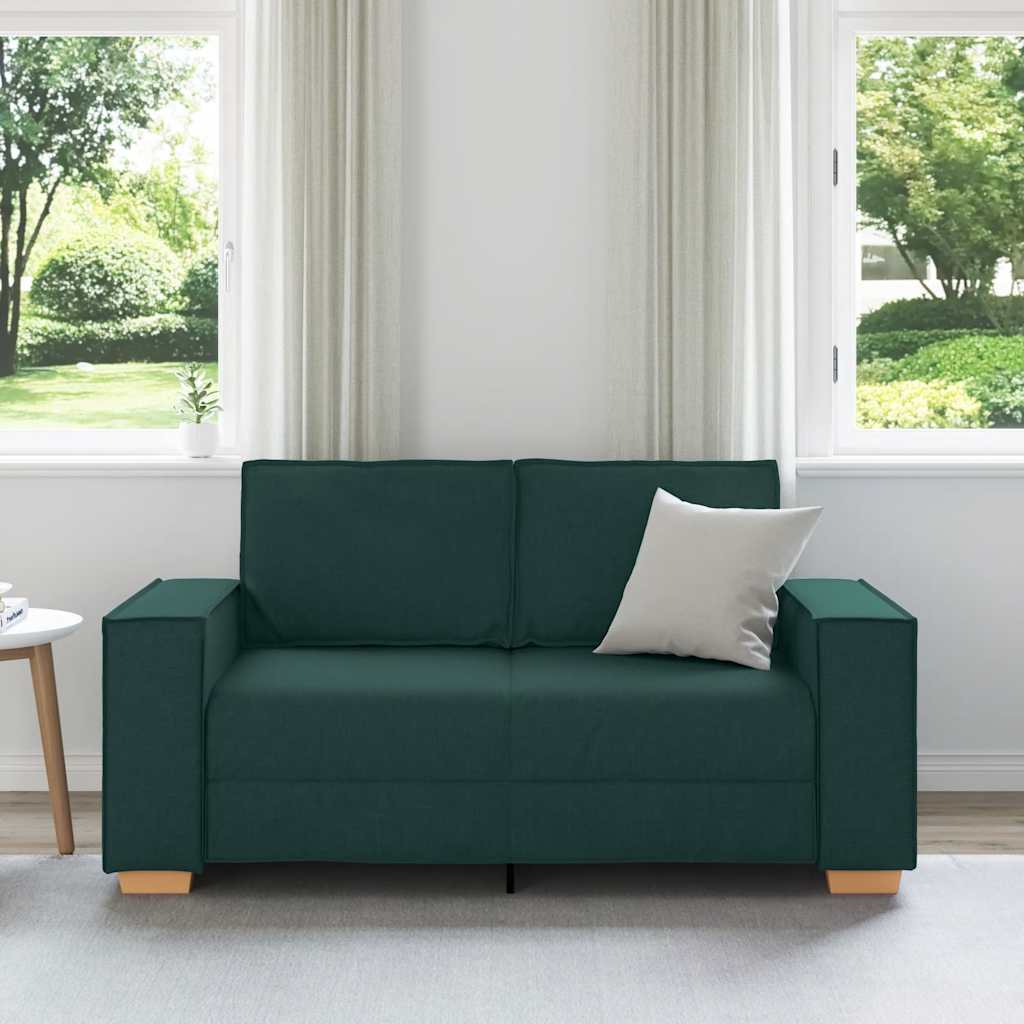 vidaXL 2-zitsbank Donkergroen 120 cm Stof