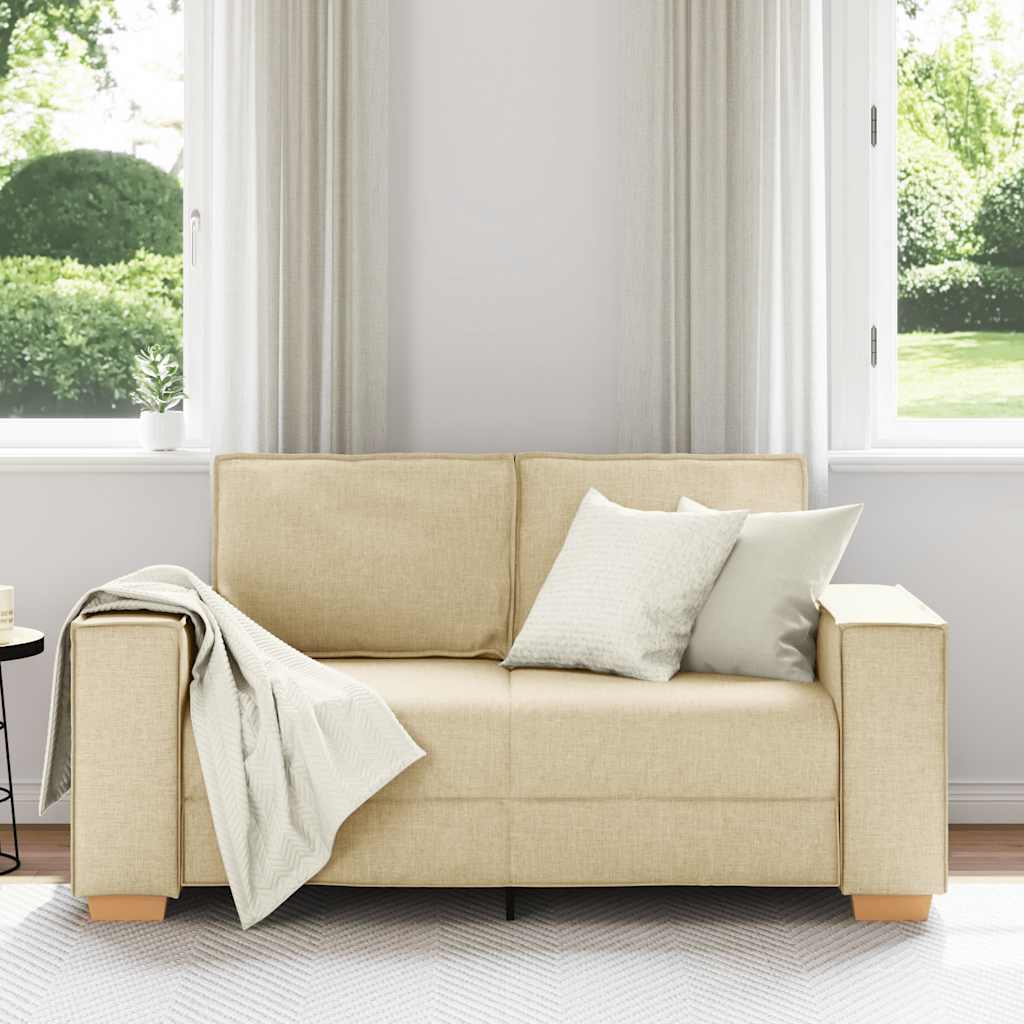 vidaXL 2-zitsbank Crème 120 cm Stof