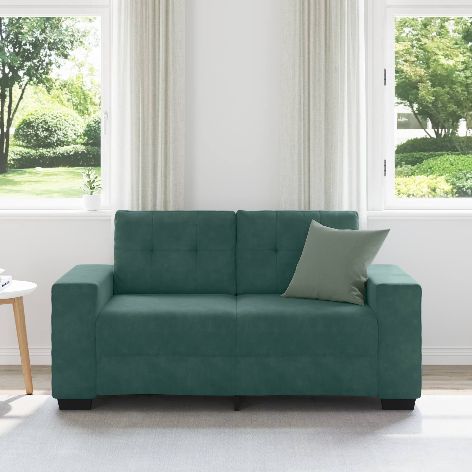 vidaXL Loveseat 120 cm fluweel donkergroen