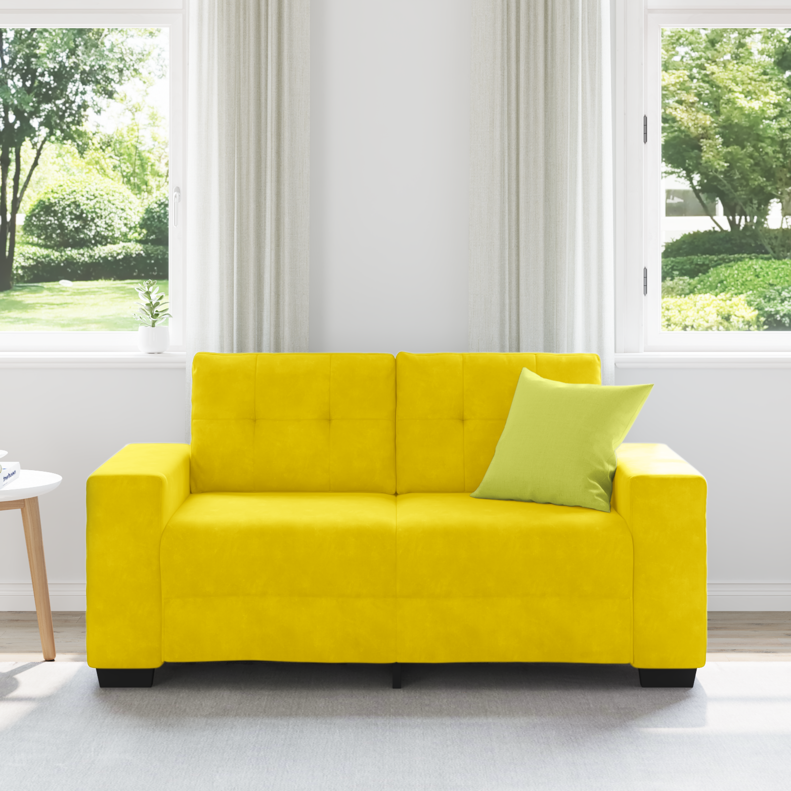 vidaXL Loveseat 120 cm fluweel geel