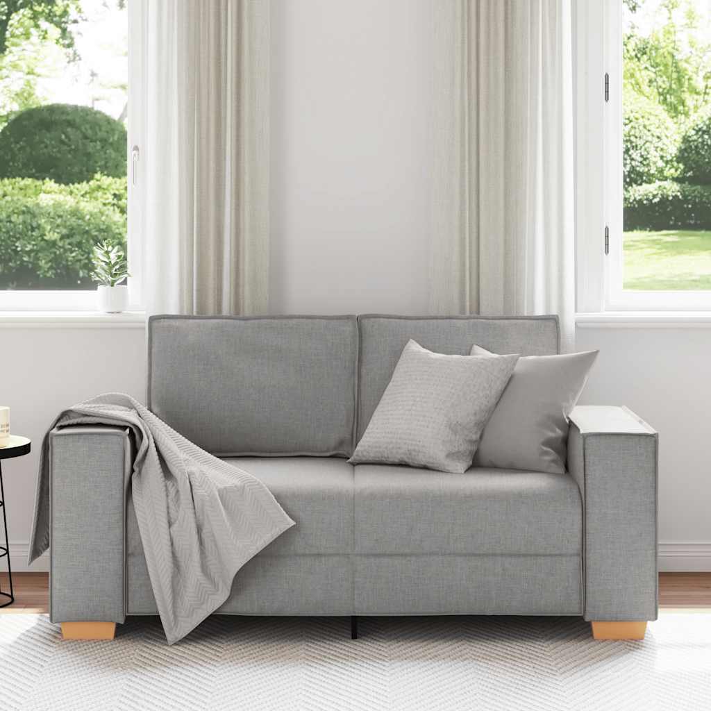 vidaXL 2-zitsbank Wolk Grijs 120 cm Stof