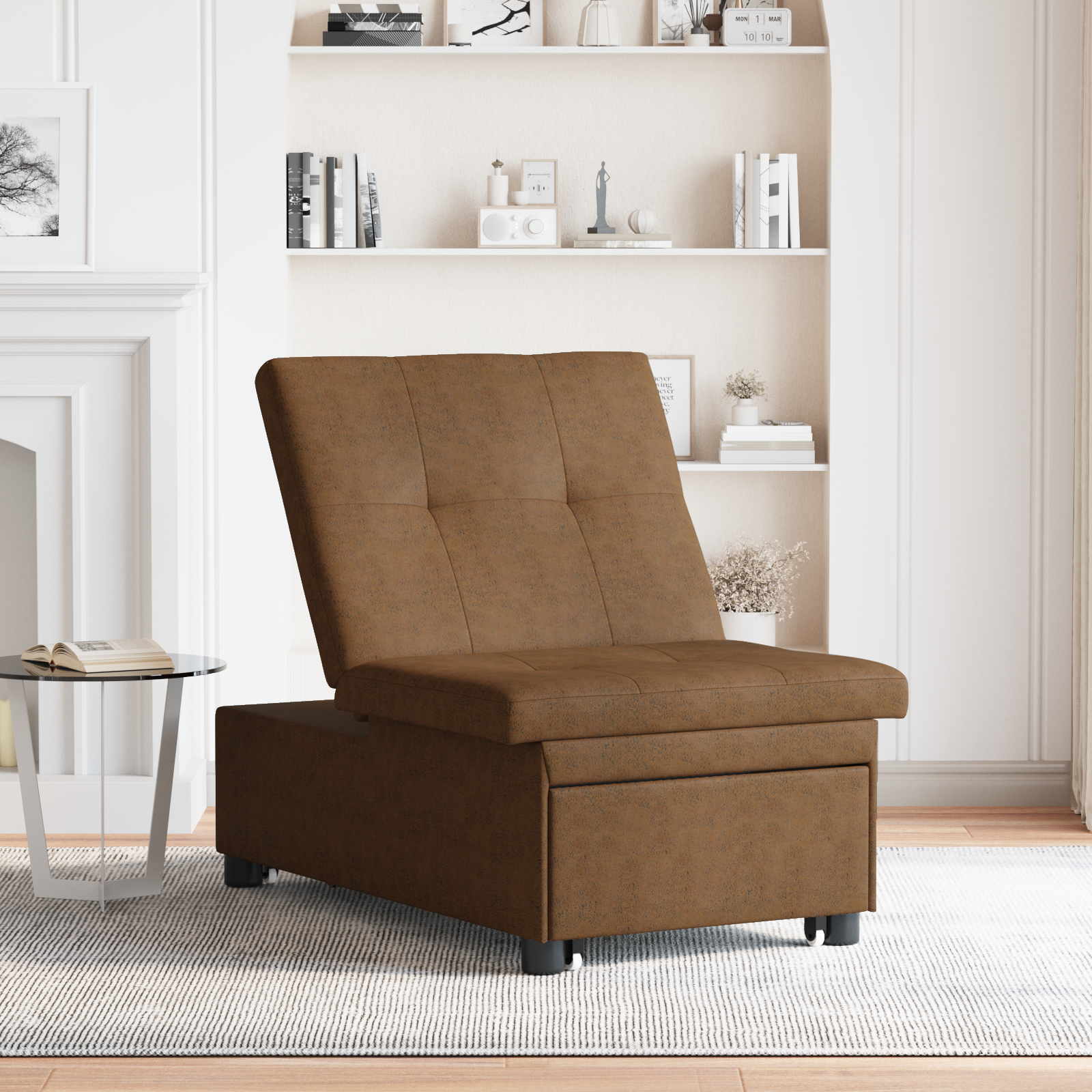 vidaXL 3-in-1 Sofa Bed Uittrekbaar Bruin Faux Suède Leer