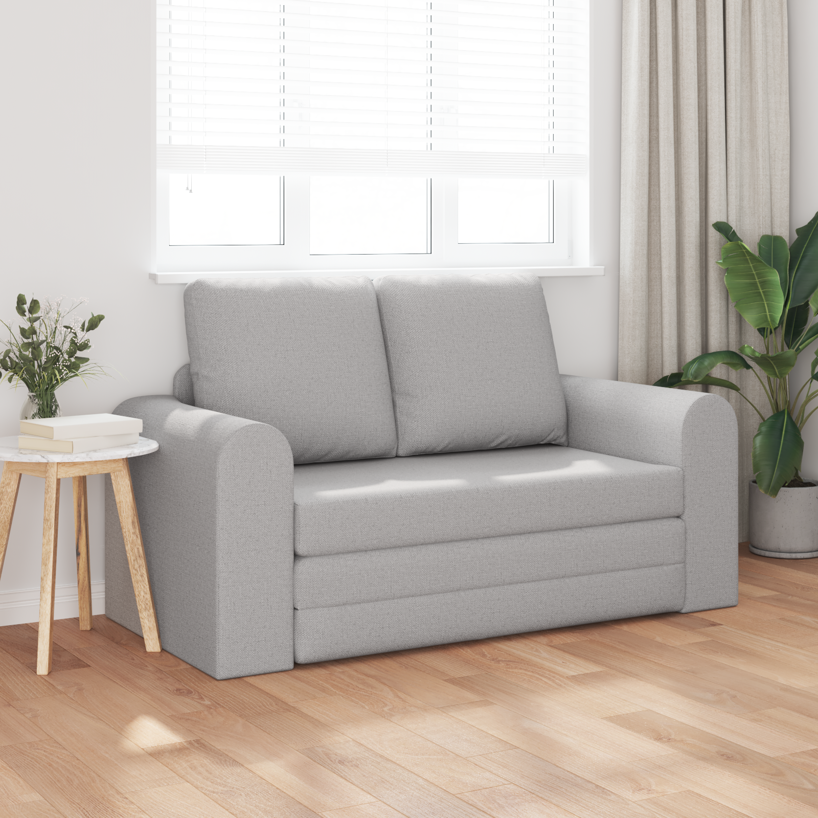 vidaXL Vloersofa Bed 2-in-1 Cloud Grijs 148x71x83 cm Stof