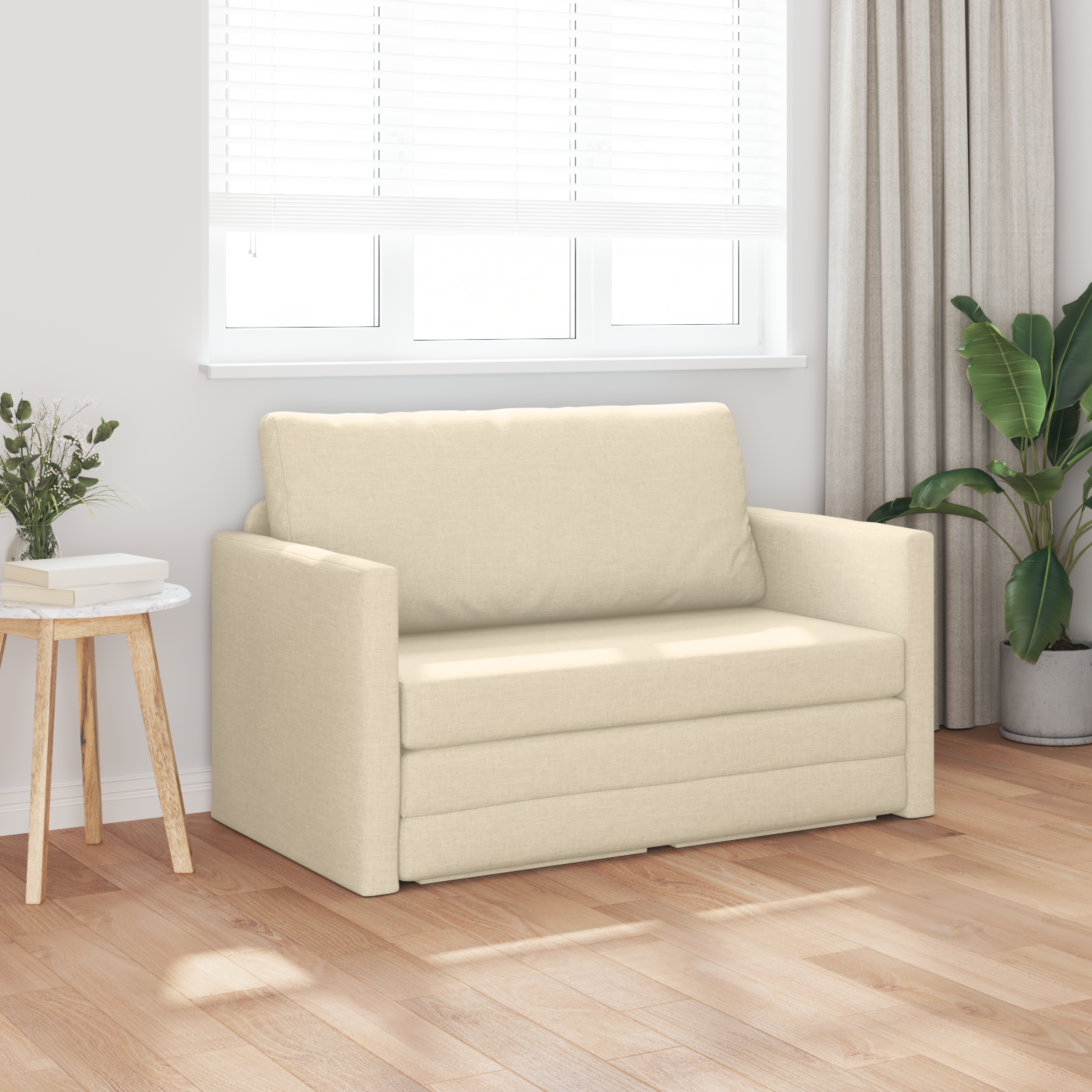 vidaXL Ligbank Sofabed 2-in-1 Crème 124x71x78 cm Stof