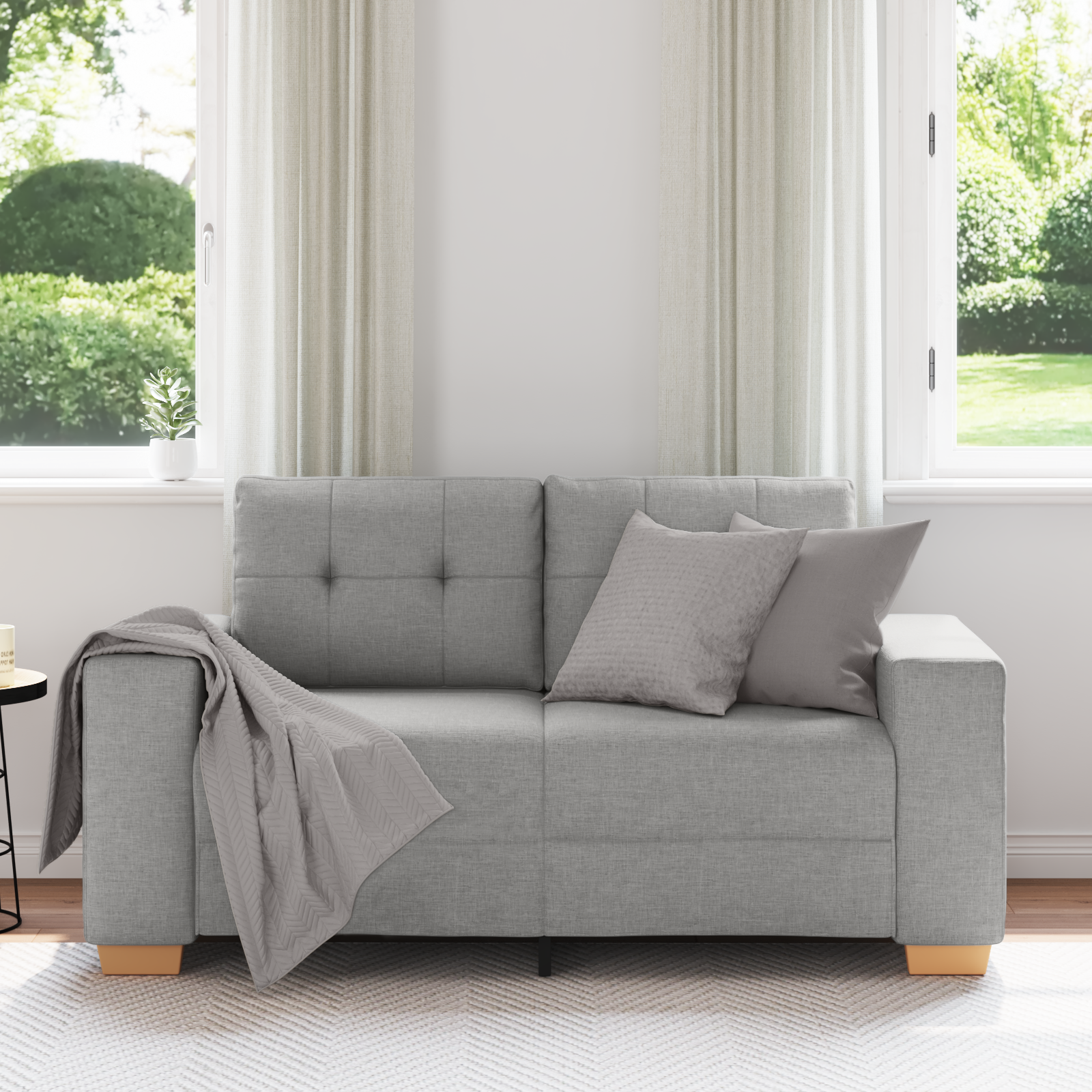 vidaXL Loveseat 120 cm stof wolkengrijs