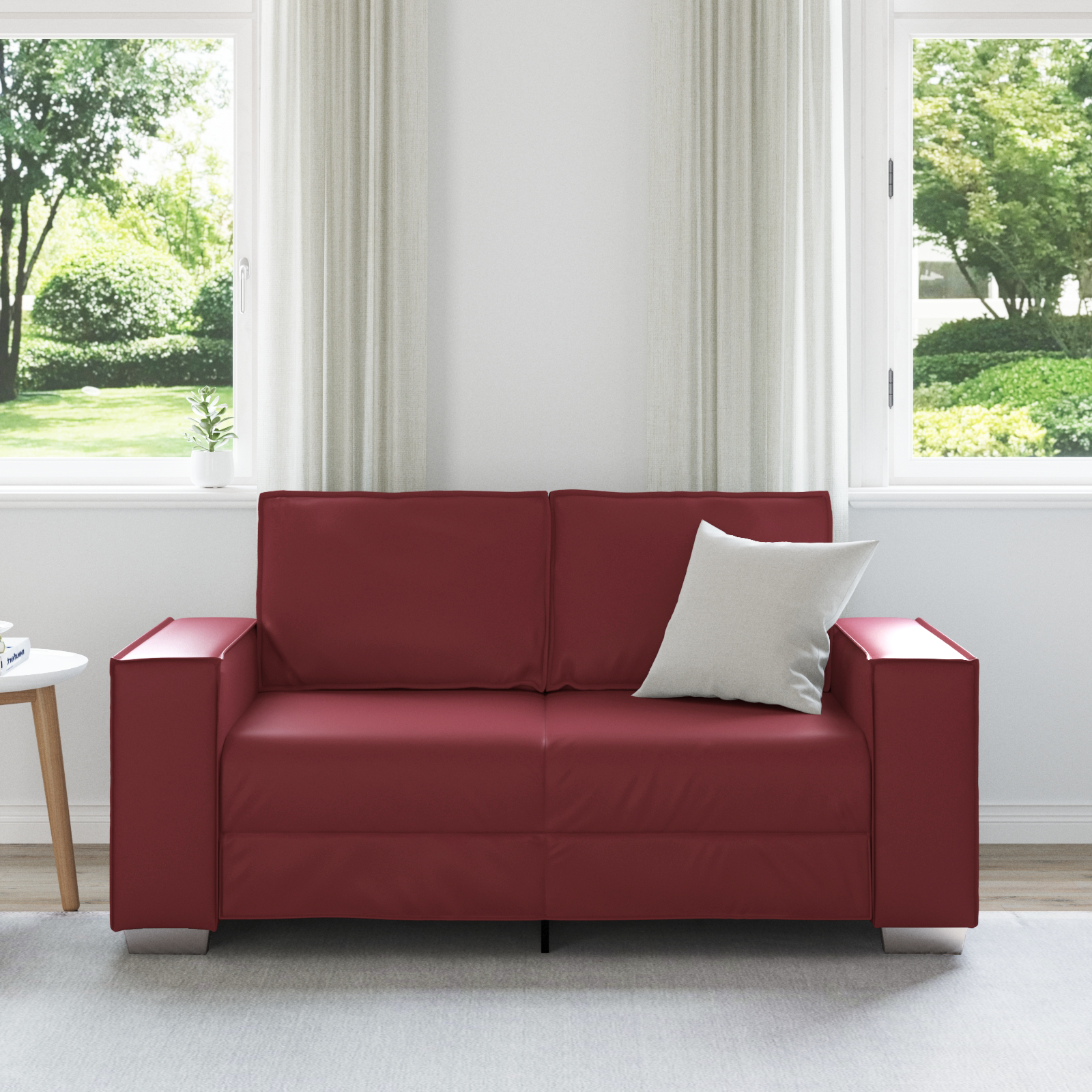 vidaXL Loveseat 120 cm kunstleer wijnrood