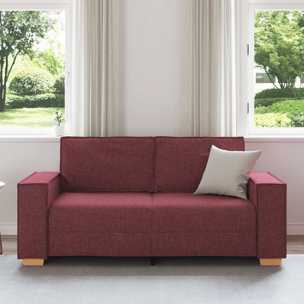 vidaXL 2-zitsbank Wijnrood 140 cm Stof