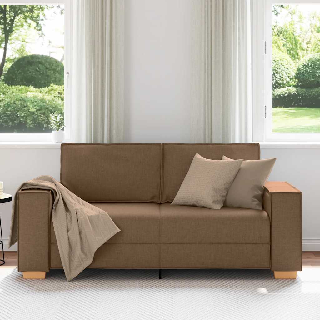vidaXL 2-zitsbank Bruin 140 cm Stof