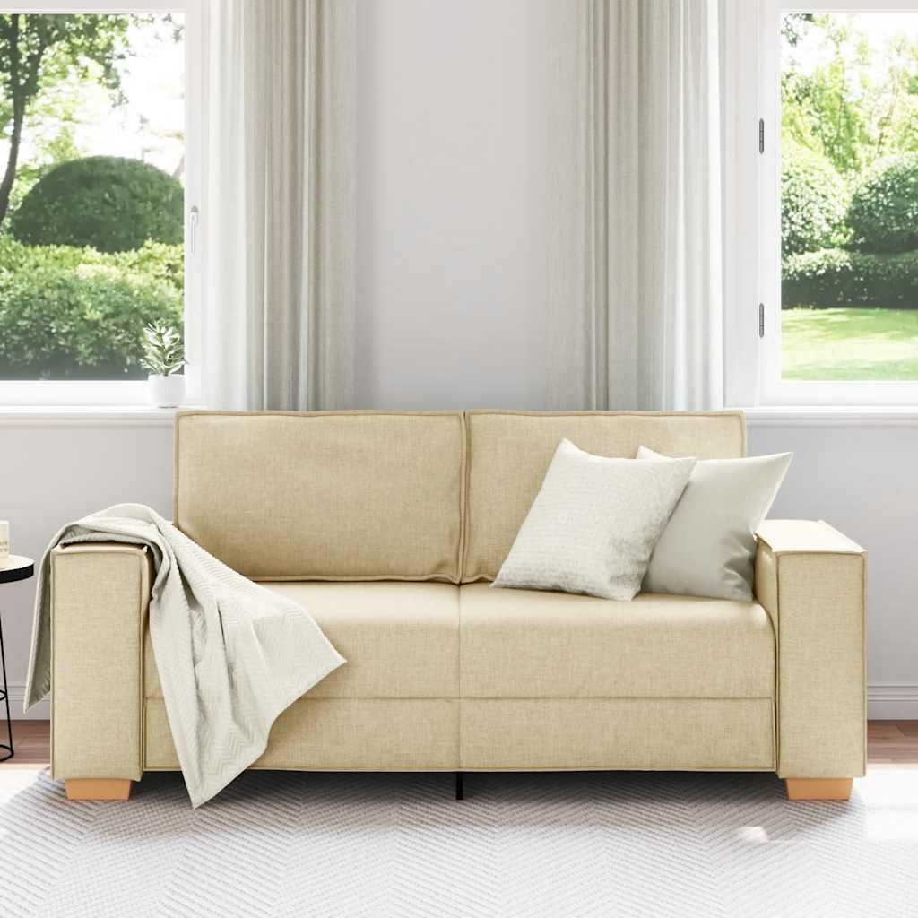 vidaXL 2-zitsbank Crème 140 cm Stof