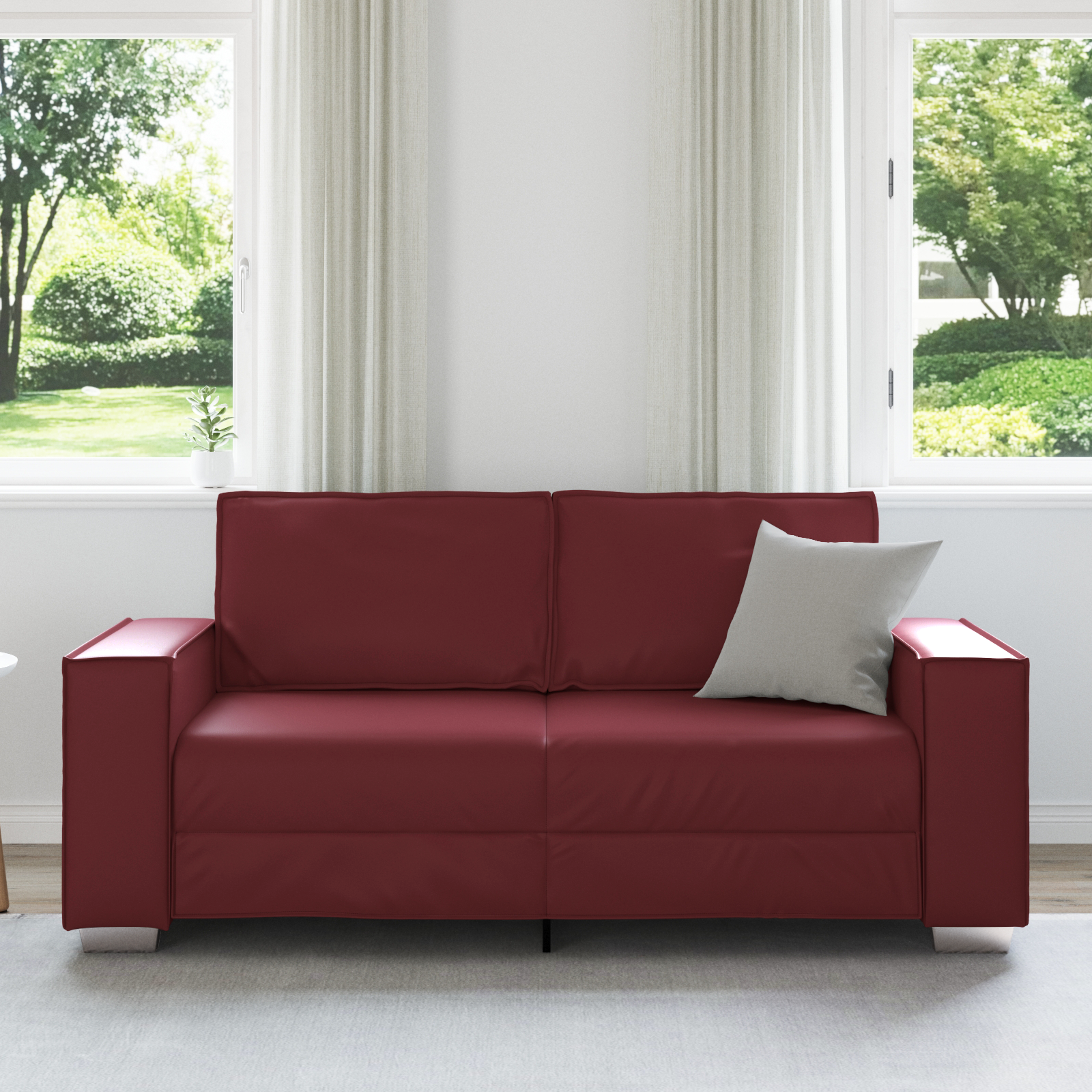 vidaXL Loveseat 140 cm kunstleer wijnrood