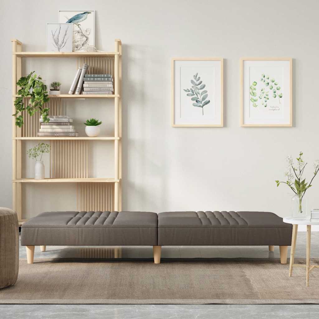 vidaXL Slaapbank stof taupe
