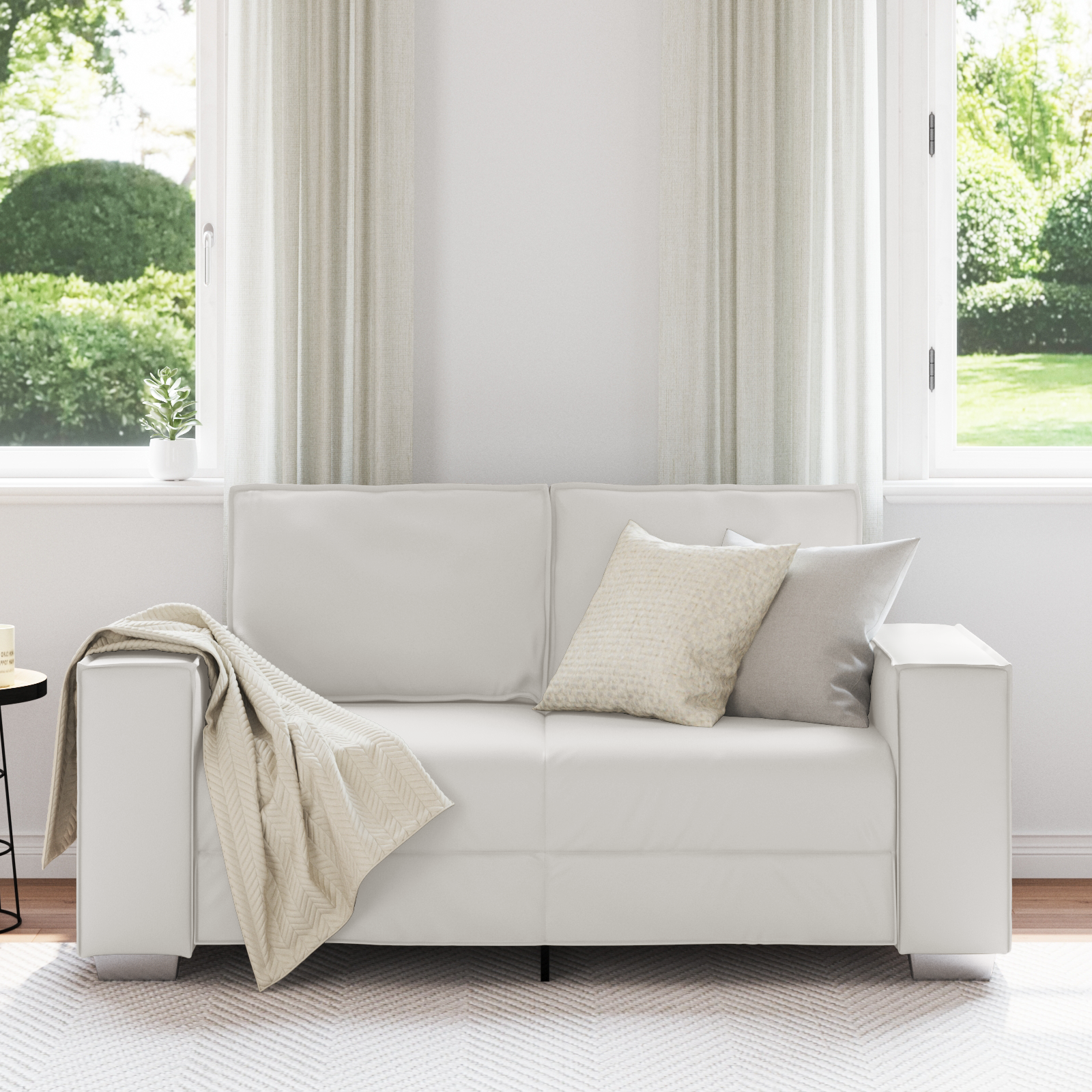 vidaXL Loveseat 120 cm kunstleer wit