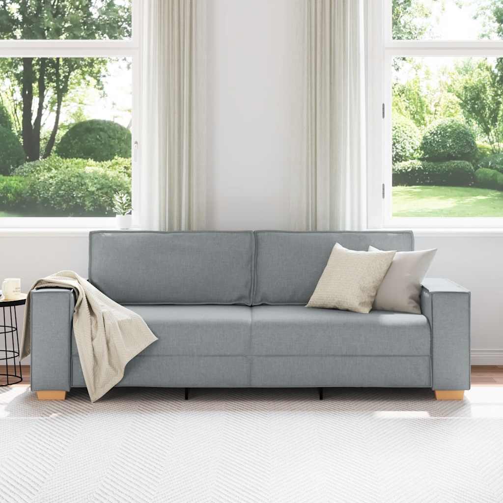 vidaXL 3-zitsbank Lichtgrijs 180 cm Stof
