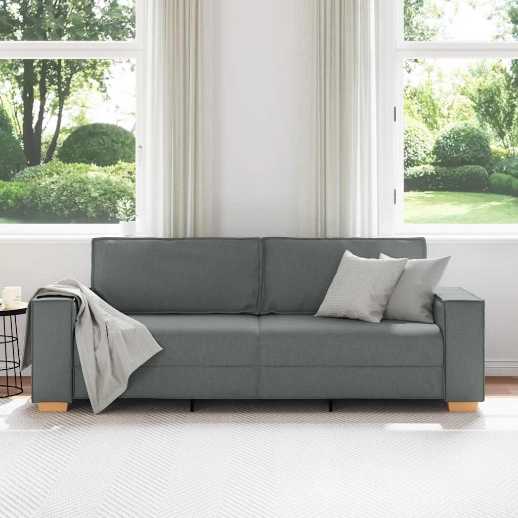 vidaXL 3-zitsbank Donkergrijs 180 cm Stof