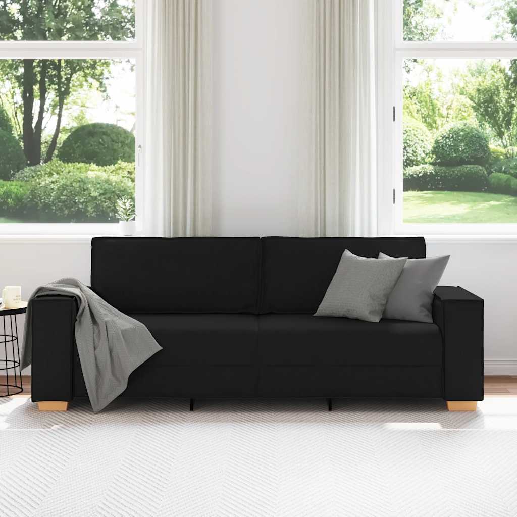 vidaXL 3-zitsbank Zwart 180 cm Stof