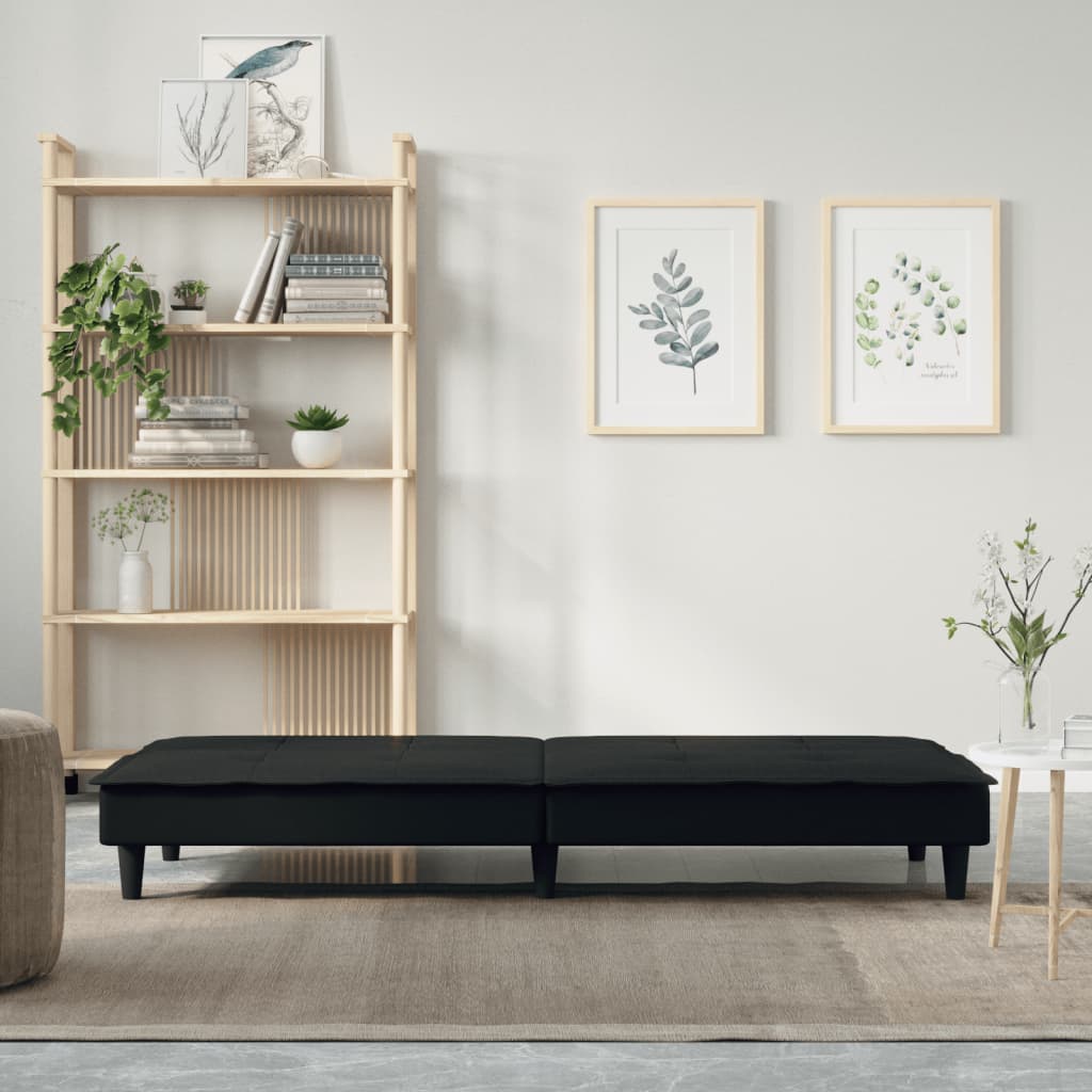 vidaXL Slaapbank stof zwart