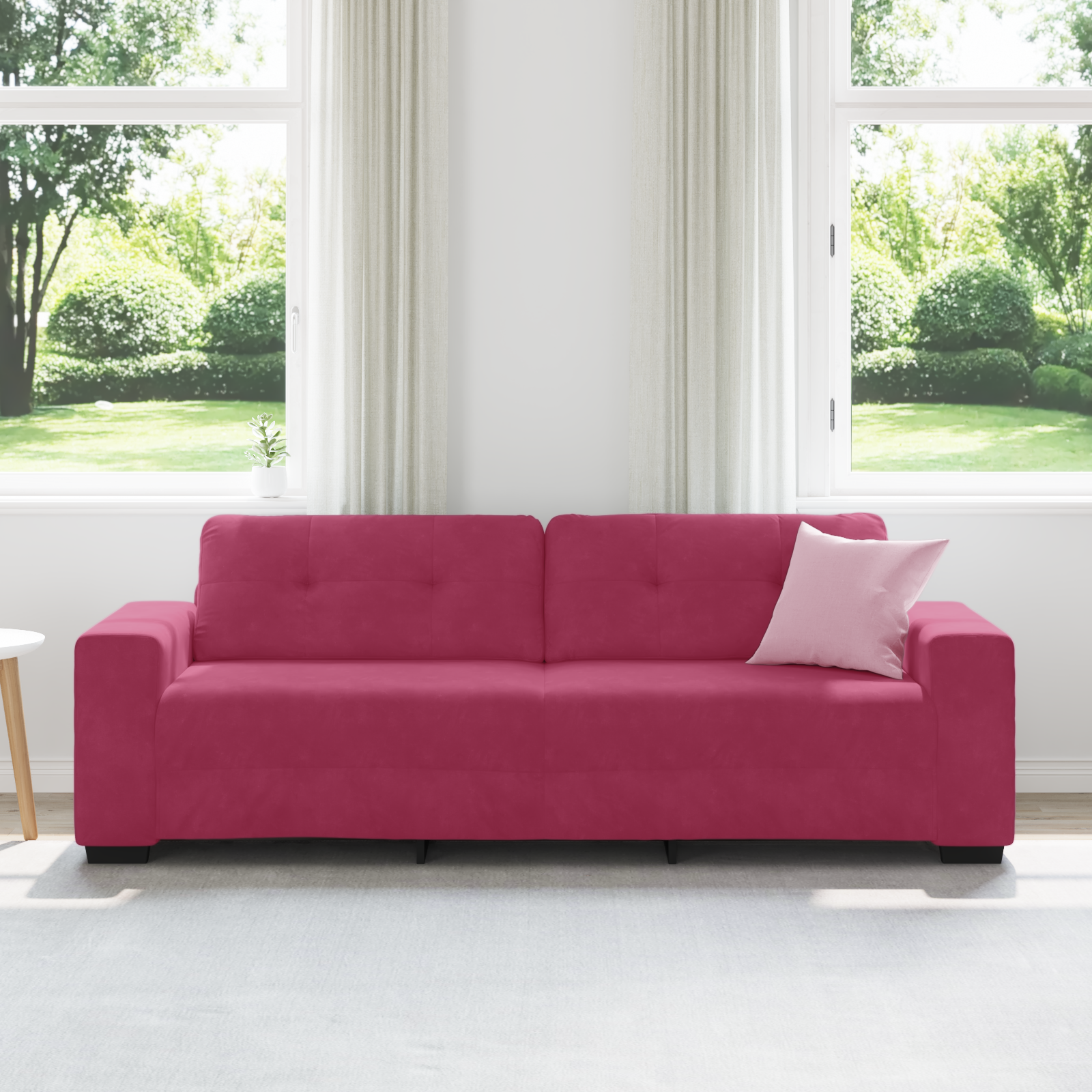 vidaXL Bank 3-zits 180 cm fluweel wijnrood