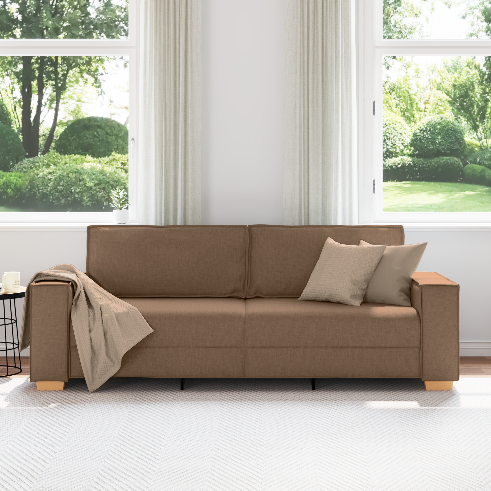 vidaXL 3-zitsbank Bruin 180 cm Stof