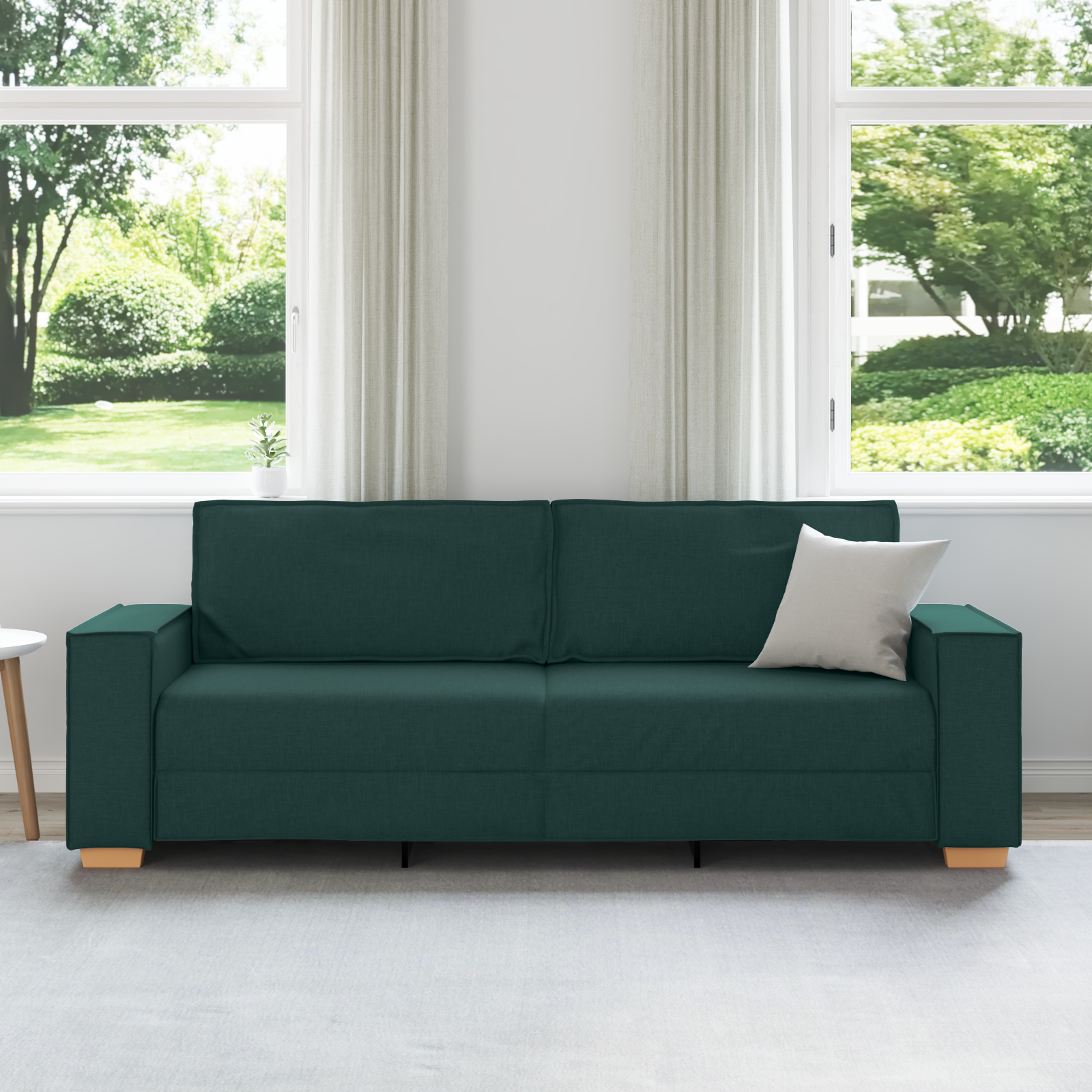 vidaXL Bank 3-zits 180 cm stof donkergroen