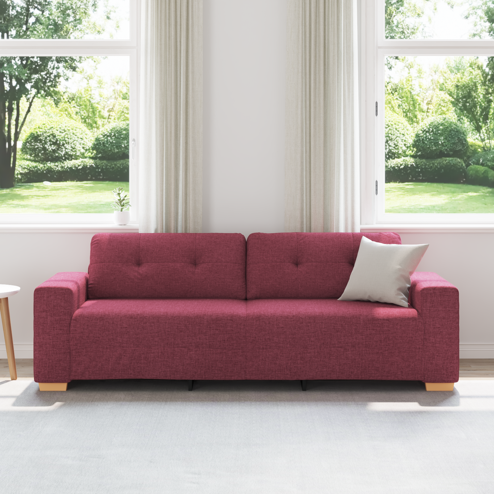 vidaXL Bank 3-zits 180 cm stof bordeauxrood