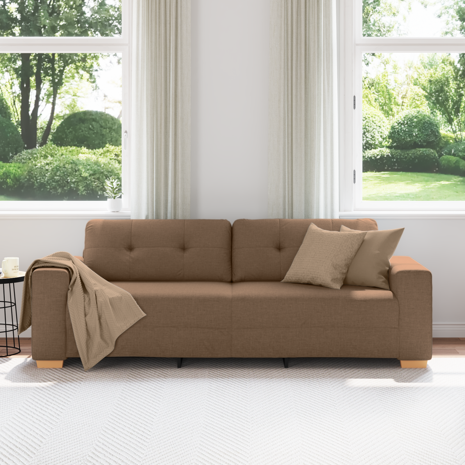 vidaXL Bank 3-zits 180 cm stof bruin