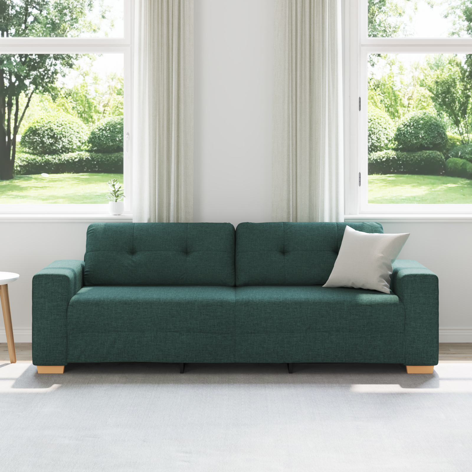 vidaXL Bank 3-zits 180 cm stof donkergroen