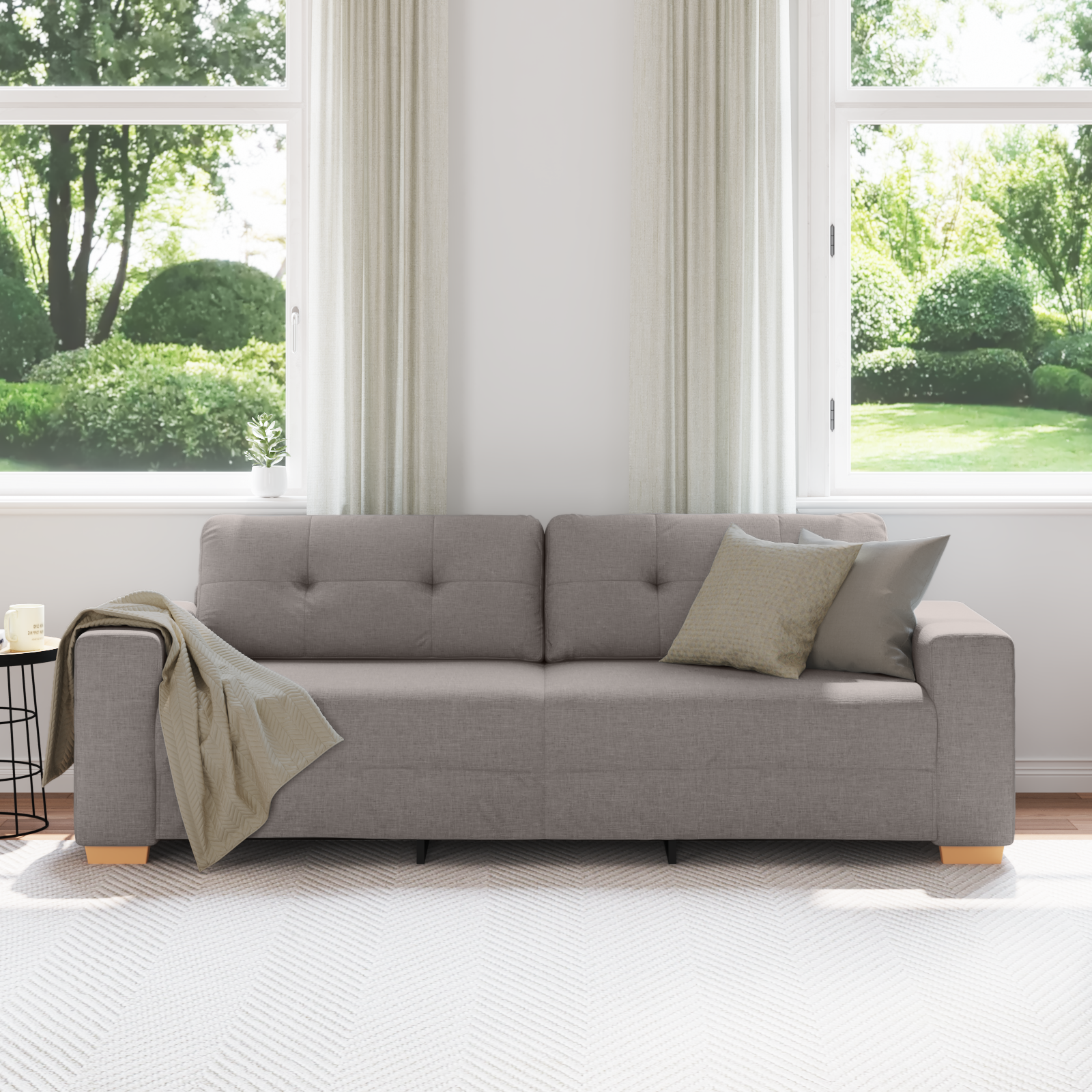 vidaXL Bank 3-zits 180 cm stof taupe