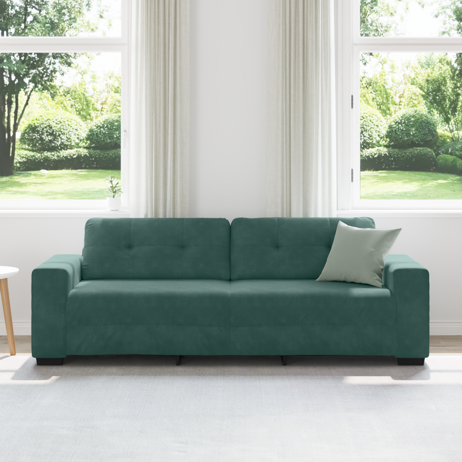 vidaXL Bank 3-zits 180 cm fluweel donkergroen