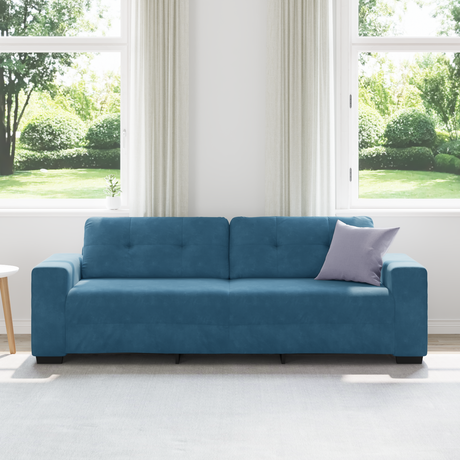 vidaXL Bank 3-zits 180 cm fluweel blauw