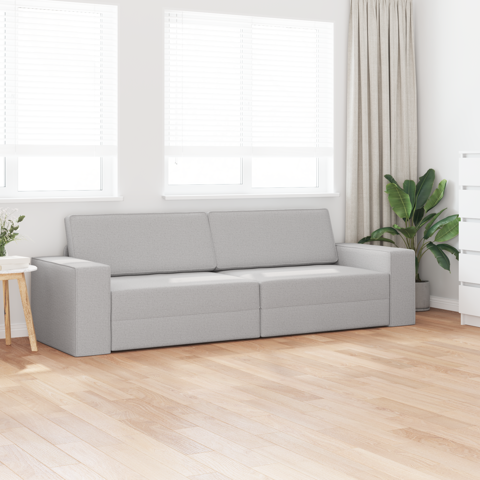 vidaXL Ligbed Sofabed 2-in-1 Cloud Grey 245x150x60,5 cm Stof